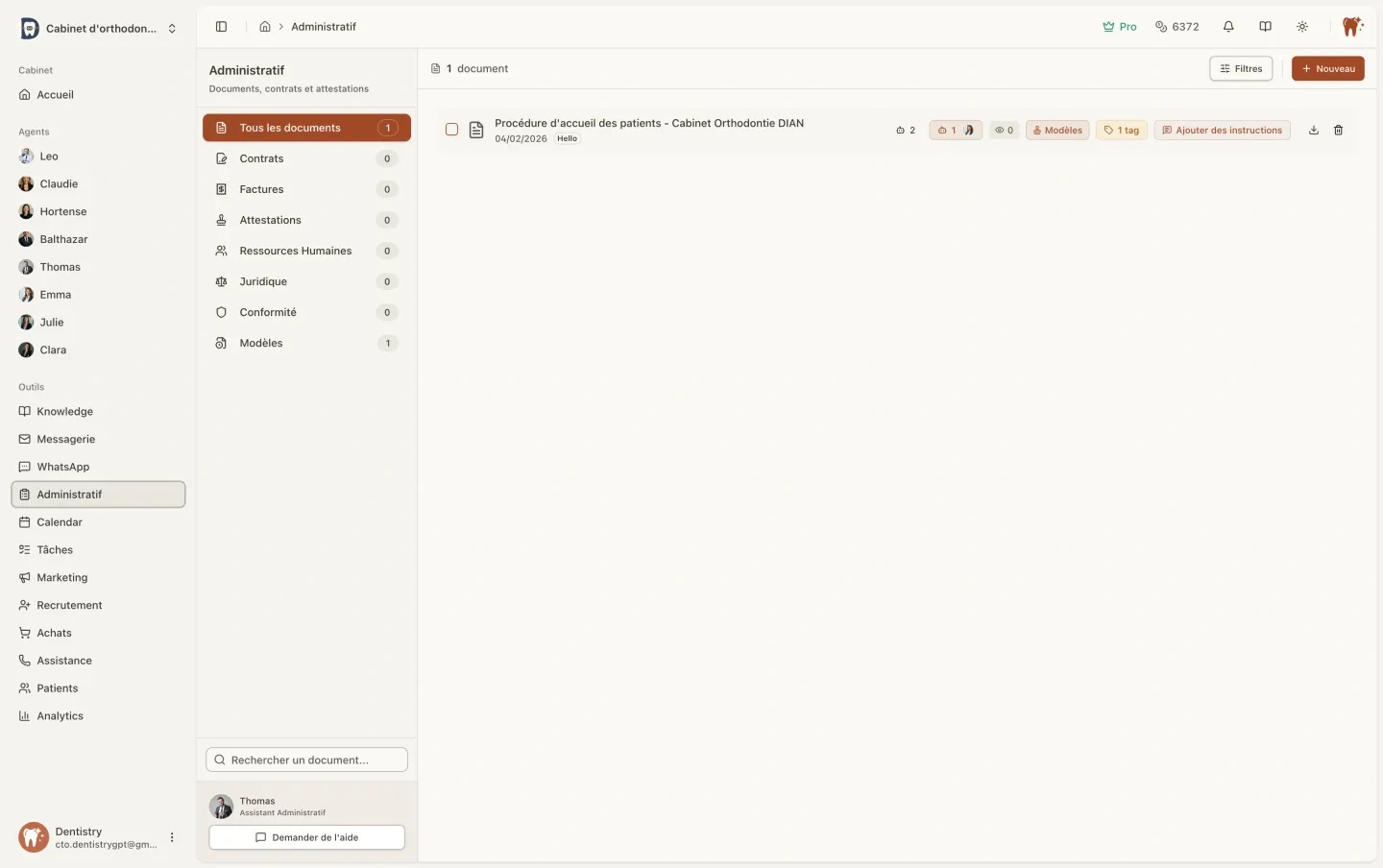 Administratif - Gestion des contrats