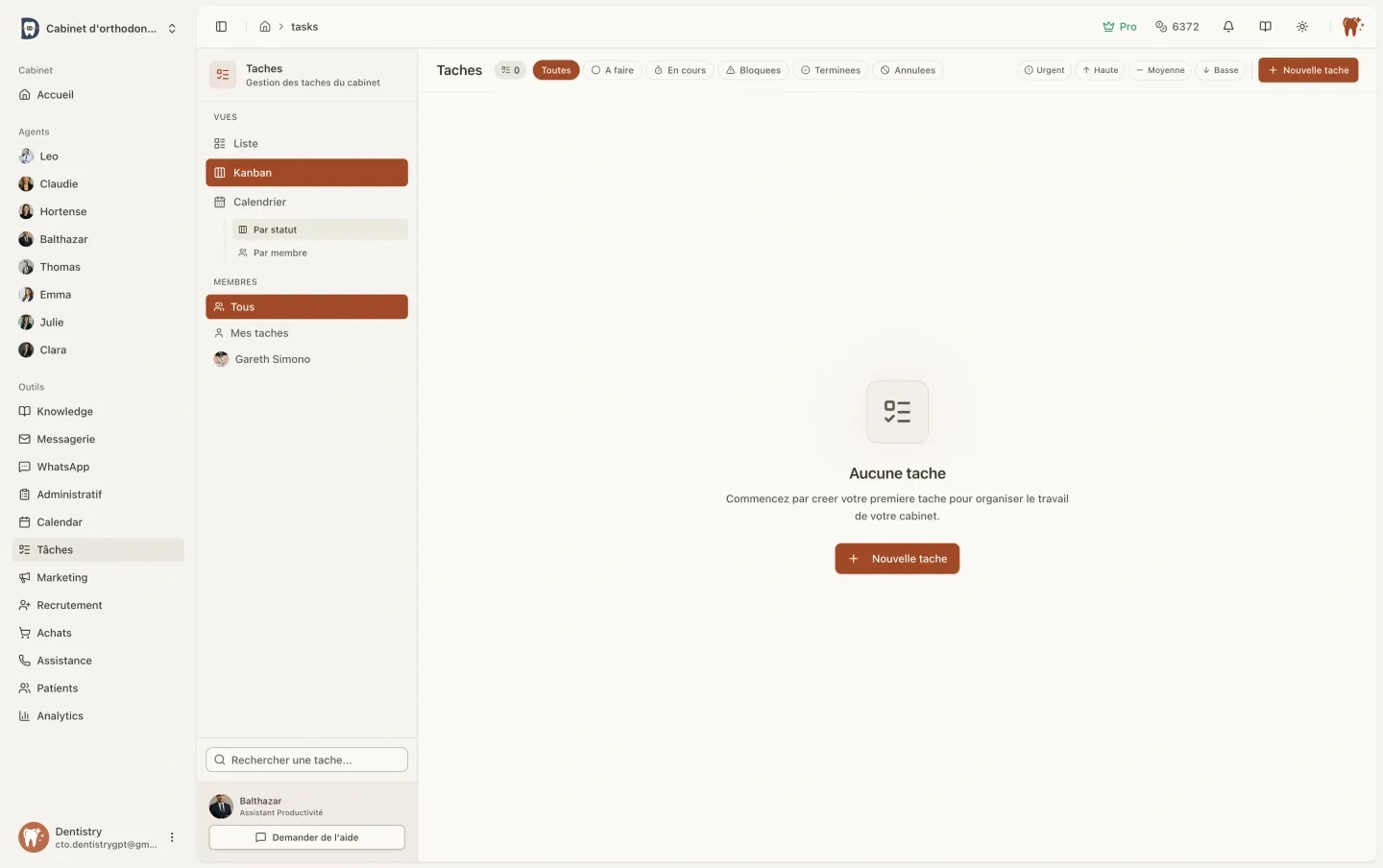 Tâches - Vue Kanban