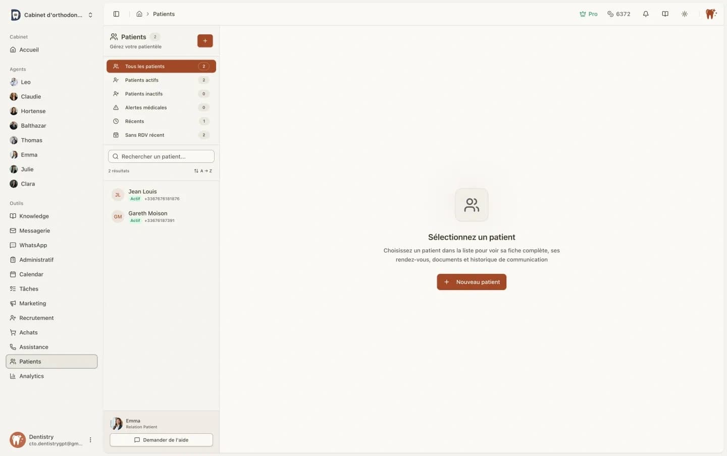 Patients - Liste & recherche